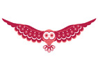 HOPI THE OWL WALL DECAL RED